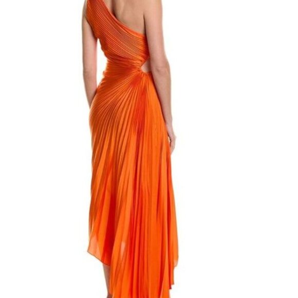 A.LC. Delfina One Shoulder Pleated Cut Out Asymmetrical Hem Midi Dress 0 - Picture 7 of 9